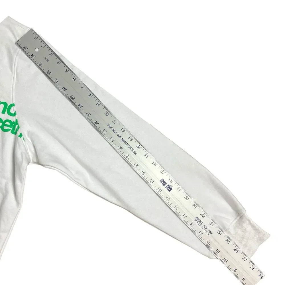 The North Face Sweatshirt Mens XL White Fleece Green Spellout Outdoors Logo‎